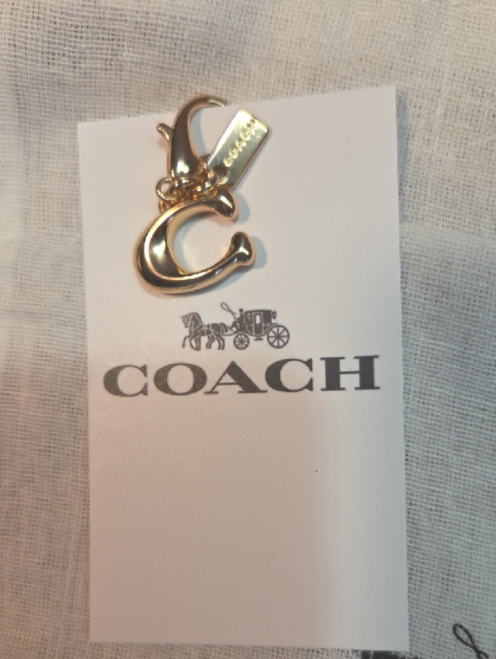 Coach White Dust Bag with Gold Charm Accent - Picture 2 of 2